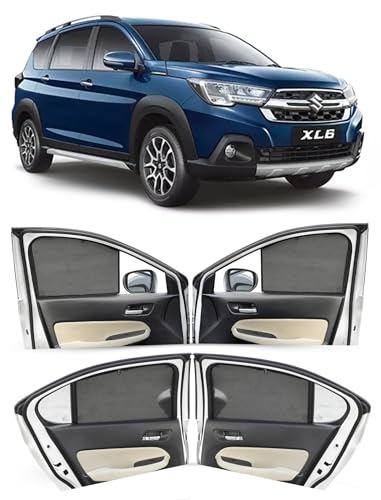 Image of Autofact Car Sunshades for Maruti XL6 (2019 to 2025), UV Protection, Useful Car Accessories, Custom fit Sun Shades for Side Windows, Set of 6