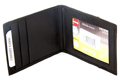 Men's Leather Money Clip Slim Design Credit Card Id Holder Wallet 3.75x3 inches2