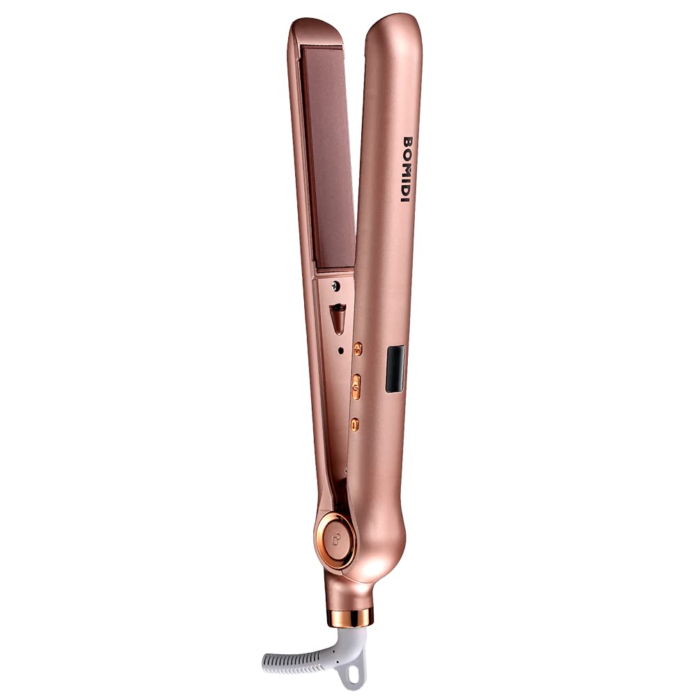 HS1 Electric Hair Straightening Iron Multi-level Temperature Adjustment Digital Screen 45W - Pink