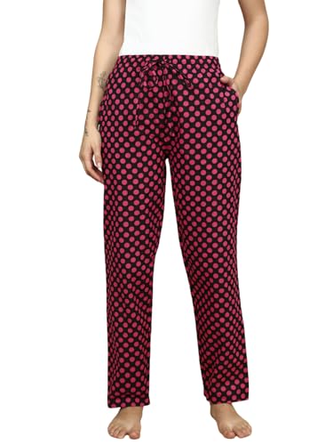 Image of PYNK by Lux Cozi Women's Cotton Printed Palazzo Pyjama Relaxed Lounge Pants | Super Soft Comfortable | Loungwear Pyjama Pant-Pack of 1