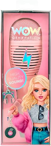 WOW GENERATION - Micrófono de Karaoke Rosa para Niñas, Altavoz Incorporado, Distorsión de Voz, Personalizable con Charms, Larga Duración de Batería