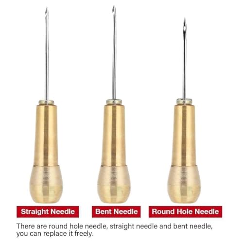 Miniatura 3 de Mango De Cobre Cono De Coser 6 Agujeras Kit Reparación Calzado Para Bricolaje Costura Lona Cuero