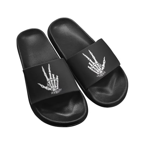 Biyejit Sandalias deslizantes para mujer y hombre, zapatillas de ducha ligeras 35-45, esqueleto, 45.5 EU