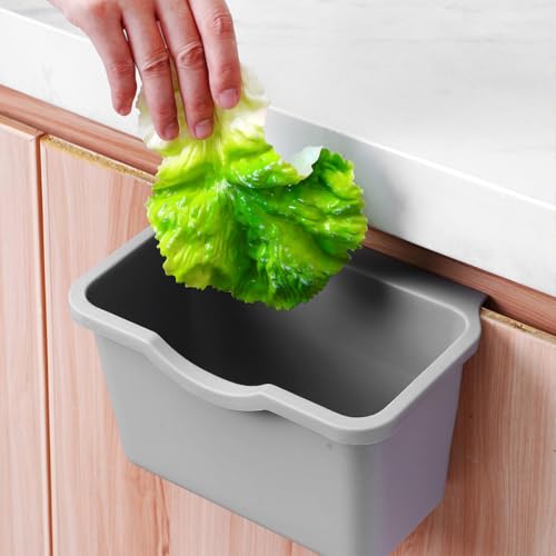 Canecas de basura plásticas pequeñas colgantes para cocina y baño miniatura 6
