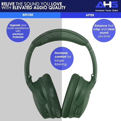Kit de almohadillas y diadema de reemplazo AHG Accessory House Global para Bose QuietComfort 2023 QC45 QCSE QC35 II, color verde ciprés miniatura 4