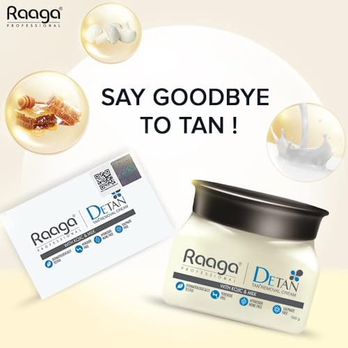 Image of Raaga Professional De-Tan Tan removal Cream 72g (12g*6) | Pack of 2 | 12g x 6 Units