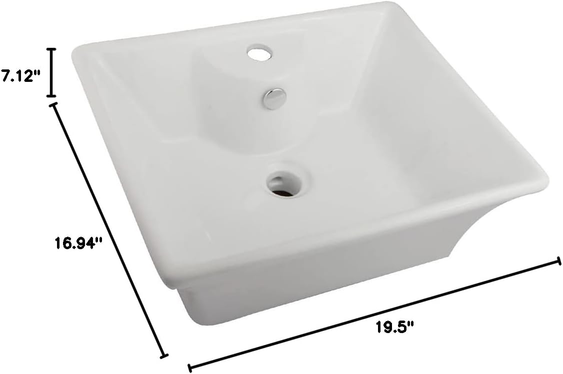 Kingston Brass EV4049 Fauceture Forte Vitreous China Bathroom Vessel, White