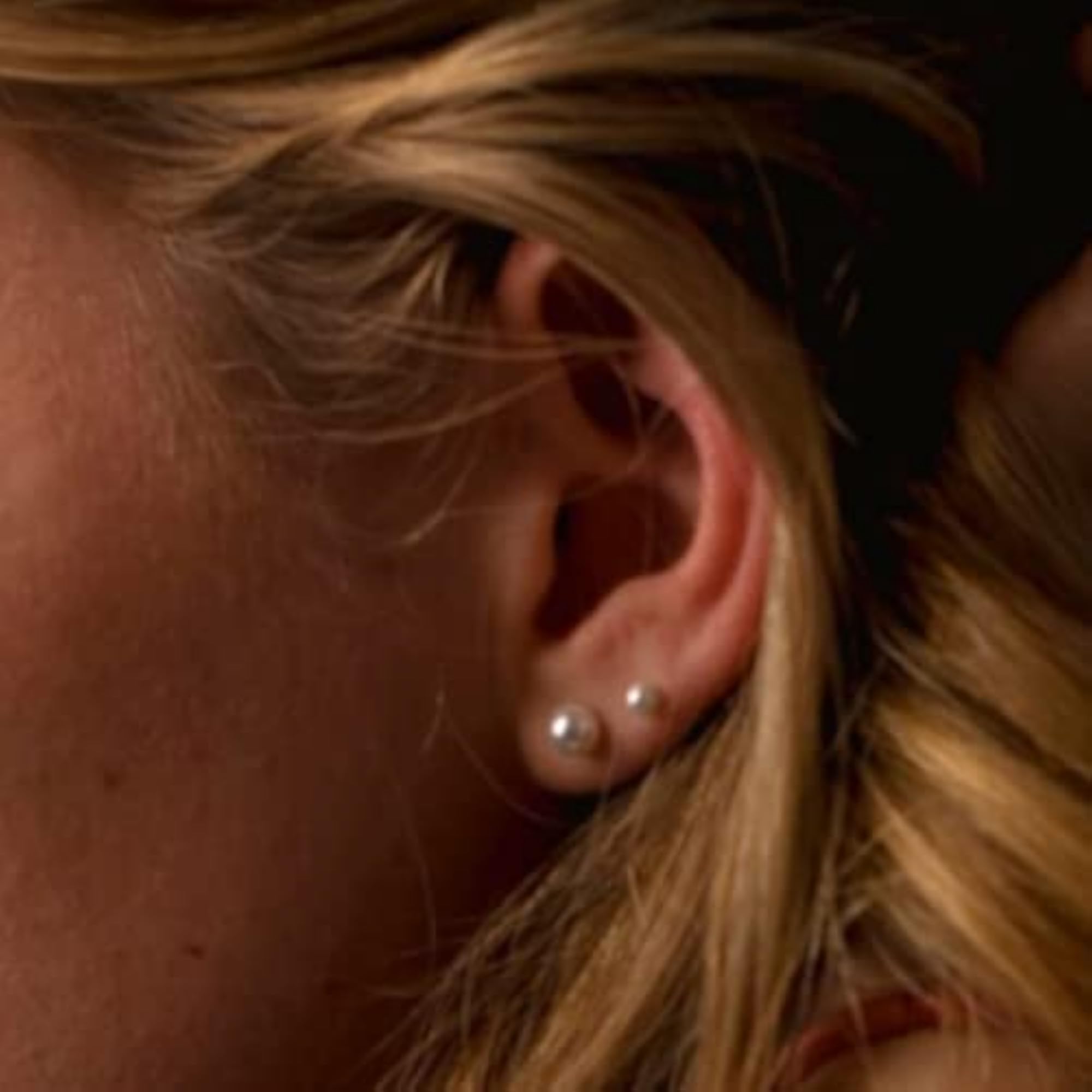 925 Sterling Freshwater Pearl Earrings 8mm Button