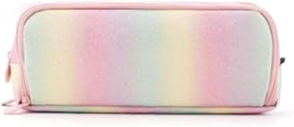 X spring Large Capacity Pencil Case, 3 Compartments Portable Multifunctional Zipper Pencil Pouch, Lightweight and Sturdy Pink Pencil Bag, Suitable for Teen Girls Boys Men Women