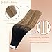 Full Shine Hair Extensions Real Human Hair Tape in Color 1B Dark Roots Fading to 6 and 27 Honey Blonde Straight Soft Tape Ins Human Hair Extensions 22 Inch Invisible Balayage Hair 50g 20PCS for Party