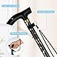 Flintronic Unisex Faltbar Gehstock, Klappbar Bergstock, 5-Stufig Höhenverstellbar, Leicht und Tragbar für Bergsteigen, Wandern, Camping（Schwarzer Druck）