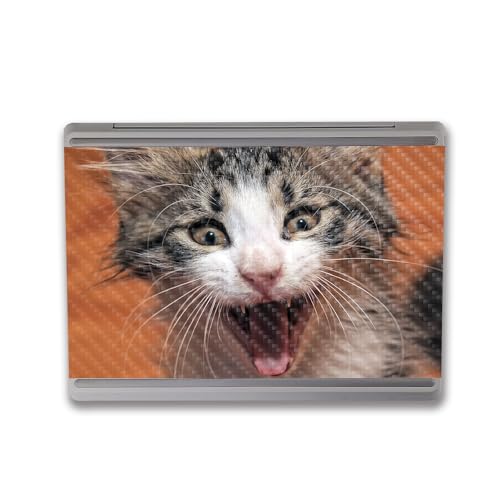 Image of MightySkins Carbon Fiber Skin Compatible with Microsoft Surface Laptop Go 3 (2023) Full Wrap Kit - LOL Cat | Protective, Durable Textured Carbon Fiber Finish | Made in The USA