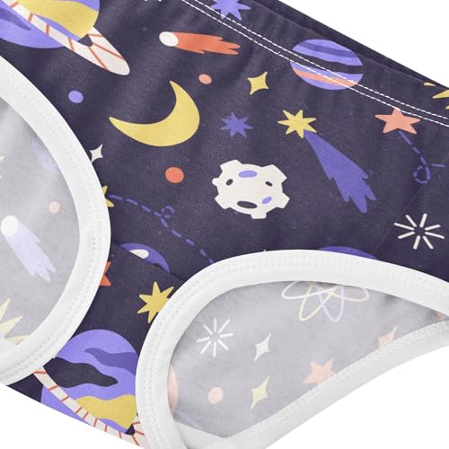 Wusikd Space Planets Stars Girls' Underwear Cotton Girls Briefs Soft Toddler Underwear 5T4