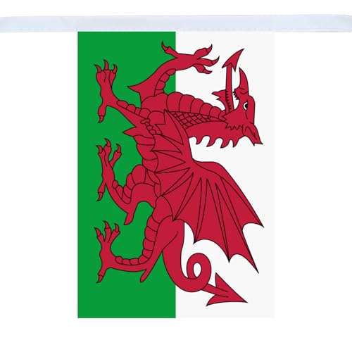 Image of AZ FLAG Rugby 6 nations Championship 6 meters BUNTING Flag 18 flags 9'' x 6'' - Rugby cup STRING flags 15 x 21 cm