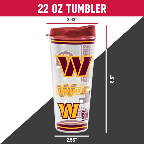 Image of Rico Industries NFL Football Washington Commanders Double Wall 20oz Tritan Tumbler