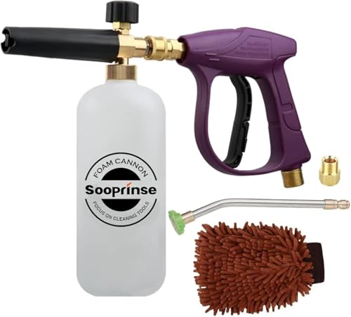 Image of Sooprinse Foam Cannon Snow Foam Lance Nozzle Pressure Washer Jet Wash，Foam cannon lance kit with Pressure Washer Spray Gun,30 Degree Gutter Cleaner Wand with Nozzle Tip Attachment