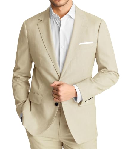 Wangyue Men's 2 Piece Suit Regular Fit Wedding Prom Suit for Men Two Button Blazer Pants Suits Set for Formal Business