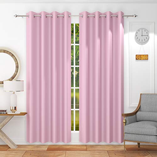 Image of Premium Blackout Solid Curtain for Home 100% Opaque Curtains for Long Door 8 Feet,Pack of 1,Baby Pink