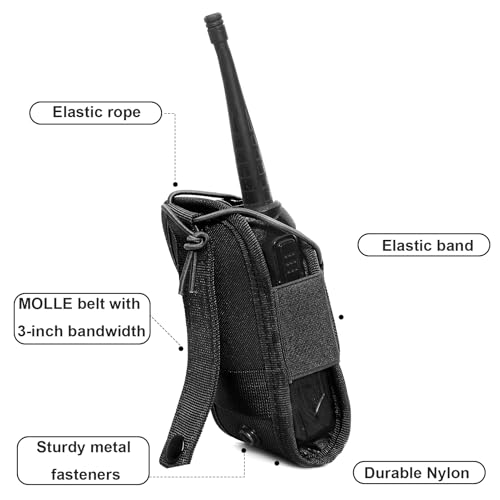 Walkie Talkie Tasche Nylon-Funkgerätetasche MOLLE Funkgerätehalter Verstellbare Funkgeräte Holster Intercom Tasche Interphone Pouch für Weste Walkie Talkie Halter Radio Holster für Gürtel Belt Radio