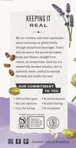Image of Numi Organic Sweet Slumber Tea, 16 Herbal Tea Bags, Caffeine Free