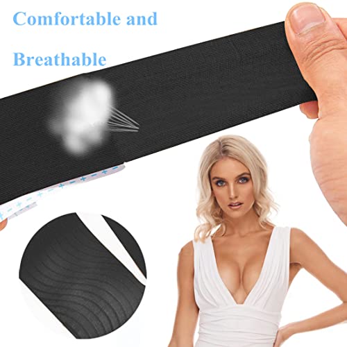 Image of Invisible Bob Tape Breast Lift Tape Self Adhesive Body Tape Bra for Chest | Bust Boobs Lifting Push up Backless Bra Support Tape Lift Support Boobytape Long Straps for Large Breasts Strapless Dresses