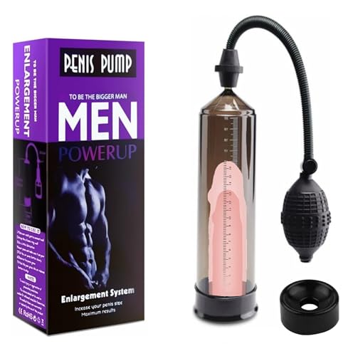 Men's Growth Pump with Strong Suction Men's Vacuum Pump with ED Screen Powerful Hand Movement Vacuum Pump Inch, Adjustable Men's Underwear Set Training Tools to Be a Bigger Men xg925 Black