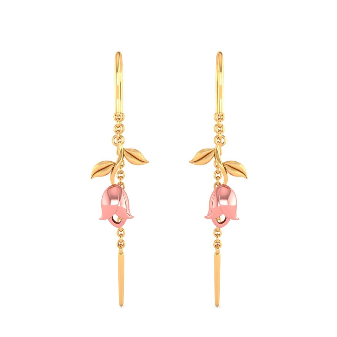 P.C. Chandra Jewellers P.C Chandra Jewellers 14Kt(585) Yellow Gold Pink Rose Hanging Earrings For Women - 1.9 Gram (B0CTJRSKK7) Amazon Price History, Amazon Price Tracker