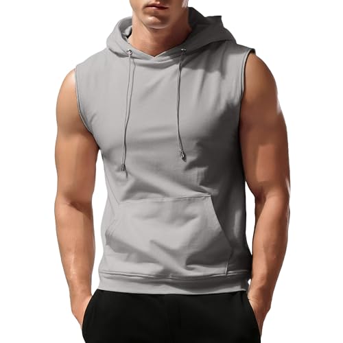 Débardeur d'entraînement à capuche anti-transpiration coupe musculaire