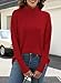 ANFTFH Womens Sweaters Knit Turtleneck Long Sleeve Chunky Pullover Red Sweaters for Women L