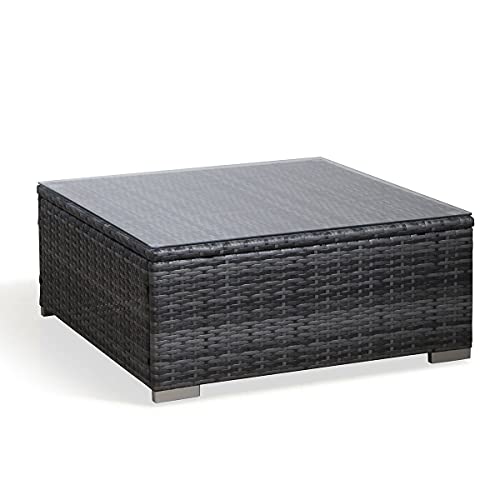 BJYX gartenlounge Lounge Rattan Set Couch Sofa Garnitur grau Gartenmöbel – Bild 4