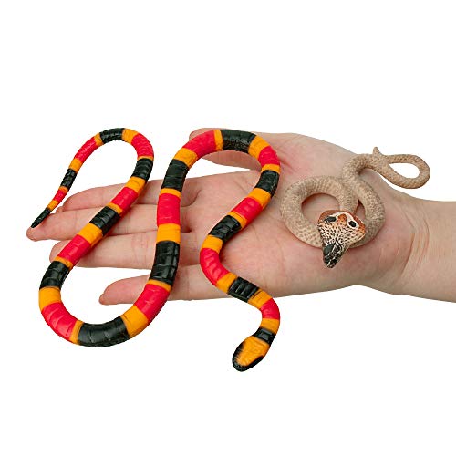 image for Toymany 8PCS Snake Figures Safari Animal Figurines, Realistic Jungle A