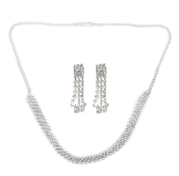 VETCO White Cubic Zirconia Small Beautiful Choker Necklace With Earring For Women - VENK1AD500006 (B0B2MQMSMZ) Amazon Price History, Amazon Price Tracker