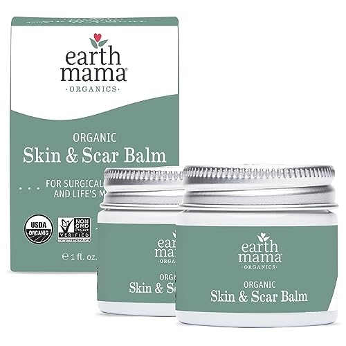 Image of Earth Mama Organic Skin & Scar Balm |C-Section Recovery Skin Care, Pregnancy Stretch Mark Scar Cream with Organic Jojoba Oil, Tamanu Oil & Gotu Kola (2-Pack)