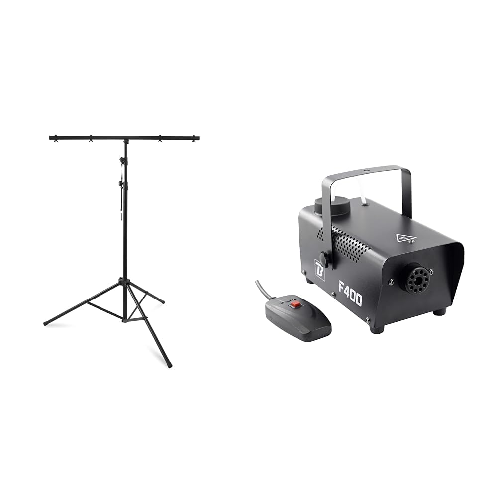 TIGER LIS7-BK T-Bar DJ Lighting - Support d'éclairage de photographie - Noir & BOOMTONE Machine à fumée F400 noir