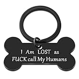 Dog Tags Dog for Pet Lover Stainless Steel Pet ID Tags Keychain Small or Large Cute Unique Pets Mountain Design Collar Puppy (Black) Dog Collar Tag