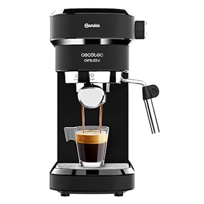Cecotec cafetera Espresso Cafelizzia 790 Black para espressos y Cappuccino. Sistema de rápido Calentamiento  20 Bares  Modo Auto para 1 y 2 cafés  vaporizador orientable depósito 1 2 litros
