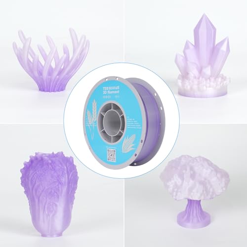 Image of Crystal Rainbow PLA 3D Printer Filament Bundle, 4 Rolls,1KG Spool(2.2lbs) 1.75mm Gradient Filament for Most FDM 3D Printers,4 Different Crystal Rainbow Colors