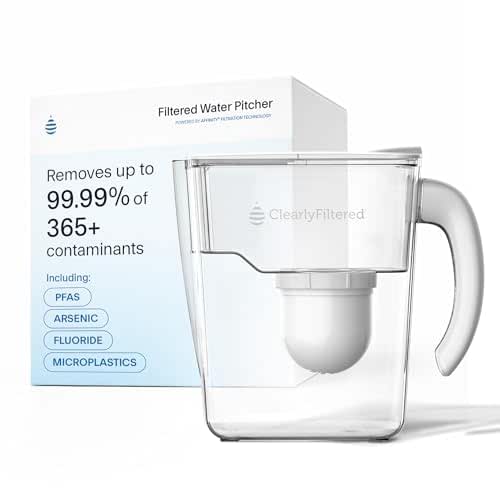 Clearly Filtered No.1 Filtered Water Pitcher/Updated Model/Targets 365+ Contaminants e.g.