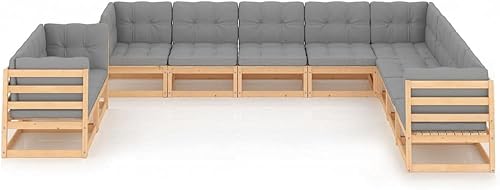 Miniatura 3 de QZZCED Juego de 10 piezas para patio con cojines sofá al aire libre juego de bar de patio muebles modernos para exteriores banco de comedor con