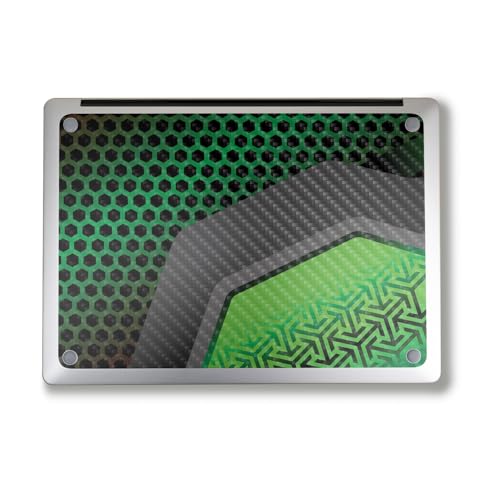Image of Carbon Fiber Laptop Skin Compatible with Alienware M18 R2 (2024) - Hex Green - Premium 3M Vinyl Protective Wrap Decal Cover - Easy to Apply | Crafted in The USA by MightySkins