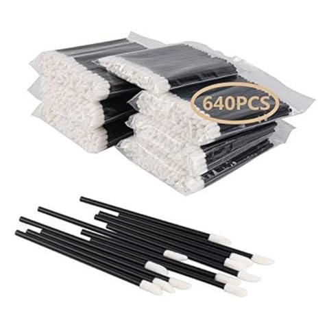 Mooerca 640PCS Disposable Lip Brushes Make Up Brush Lipstick Applicators Wands Makeup Applicators Brushes Lip gloss Applicators Tester Wands Tool Kits Makeup Beauty Tool Kits Black Cover