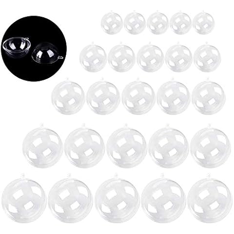UCSAJI 25PCS Plastic Christmas Ball Ornaments, Clear Shatterproof Xmas Tree Balls, Hanging Ornament for Home Decoration Cover