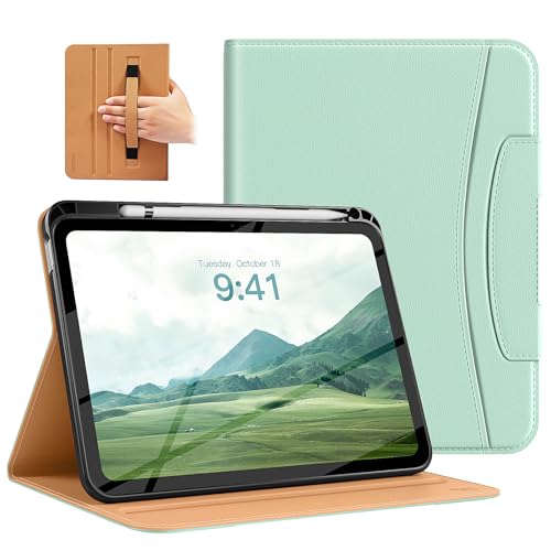 Coque iPad 11e Génération 2025 avec Porte-Stylet et Poche en Cuir Vert Téquila MoKo