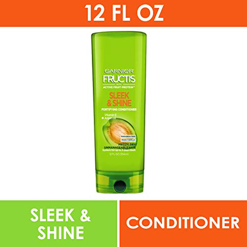 Garnier Fructis Sleek & Shine Conditioner, Frizzy, Dry, Unmanageable Hair, 12 fl. oz. - Image 6