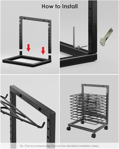 Image of WISIMMALL Art Drying Rack, Paint Drying Rack with 9 Removable Shelves