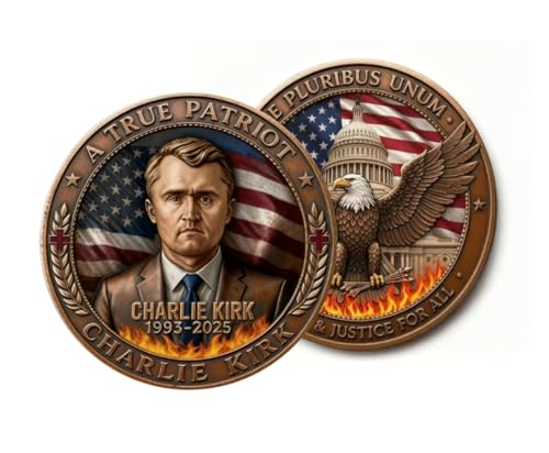 RTYUIHN Patriot Memorial Coin, Charlie Kirk Commemorative Tribute, for Collectors,