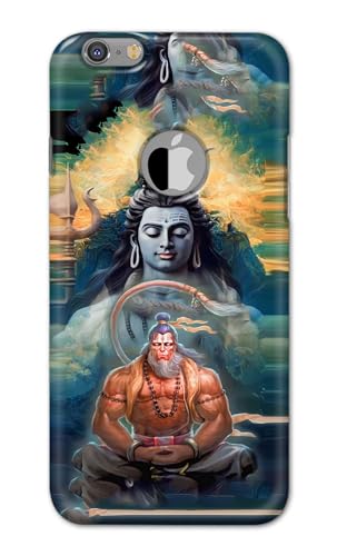 Image of PRINTFIDAA Printed Hard Back Cover Case for Apple iPhone 6 Logo | iPhone 6S Logo Back Cover (Lord Shiva and Hanuma) -112