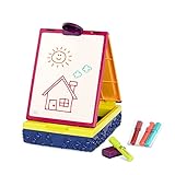 B. toys – Take It Easel – Creative Portable Table Top Easel – Chalkboard & Whiteboard – Double Sided Drawing Board with Chalk, Markers, Eraser – Drawing Toys for Toddlers, Kids – 2+ Years