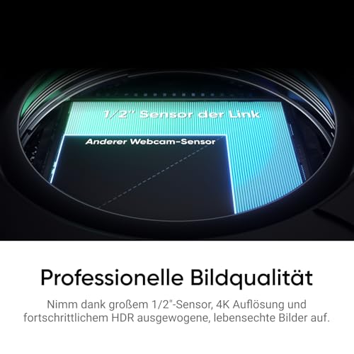 Insta360 Link 2 Schwarz - 4K Webcam für PC/Mac, 1/2"-Sensor – Ansicht 2