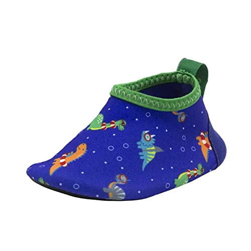 Robeez Kids Aqua Shoes Boys & Girls Slip Resistant Neoprene Water Shoes For Summer, Beach, Pool - Swimming Dinos Blue - 0-6 Months #TOP13